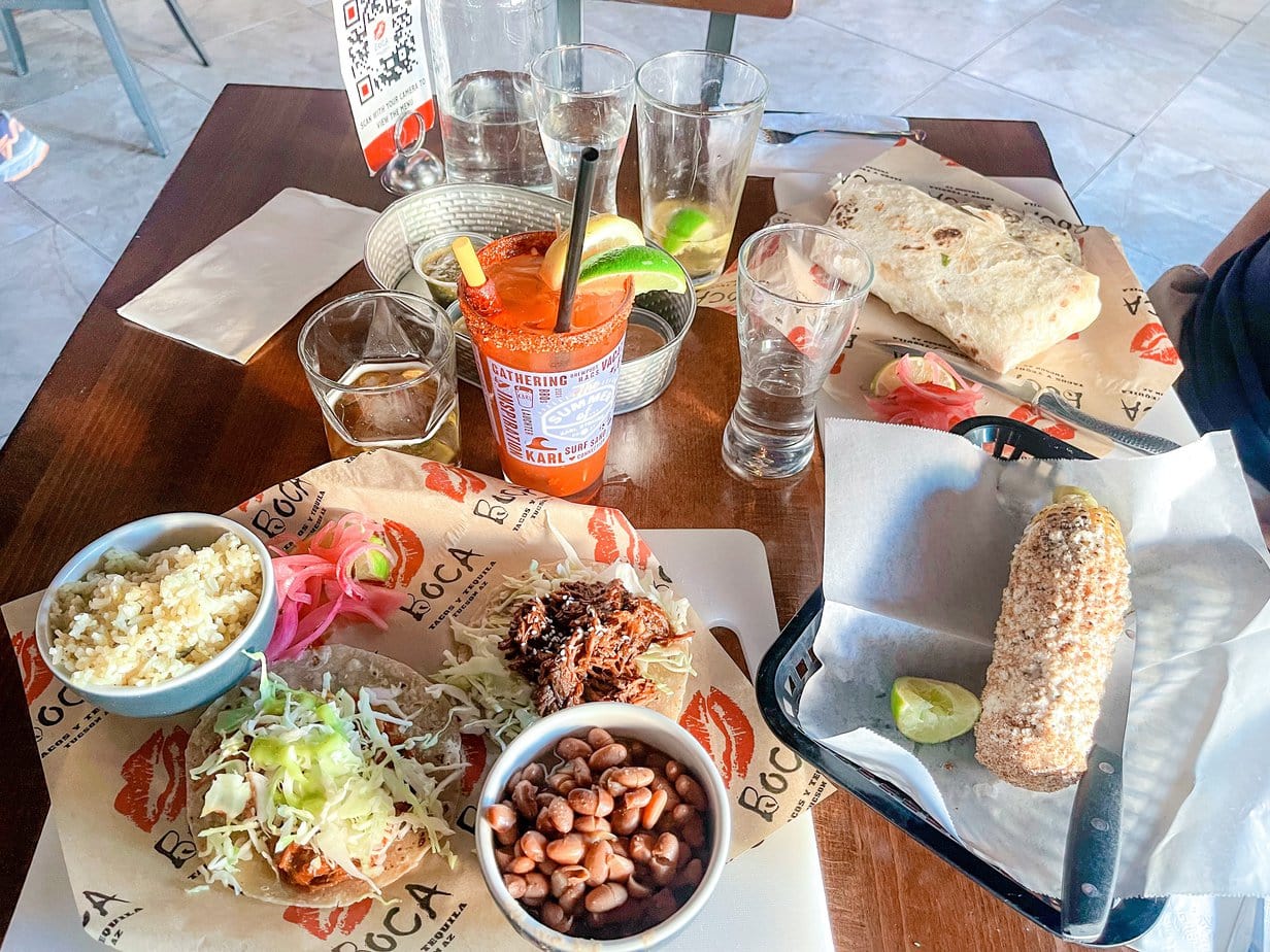 table of food from boca tacos