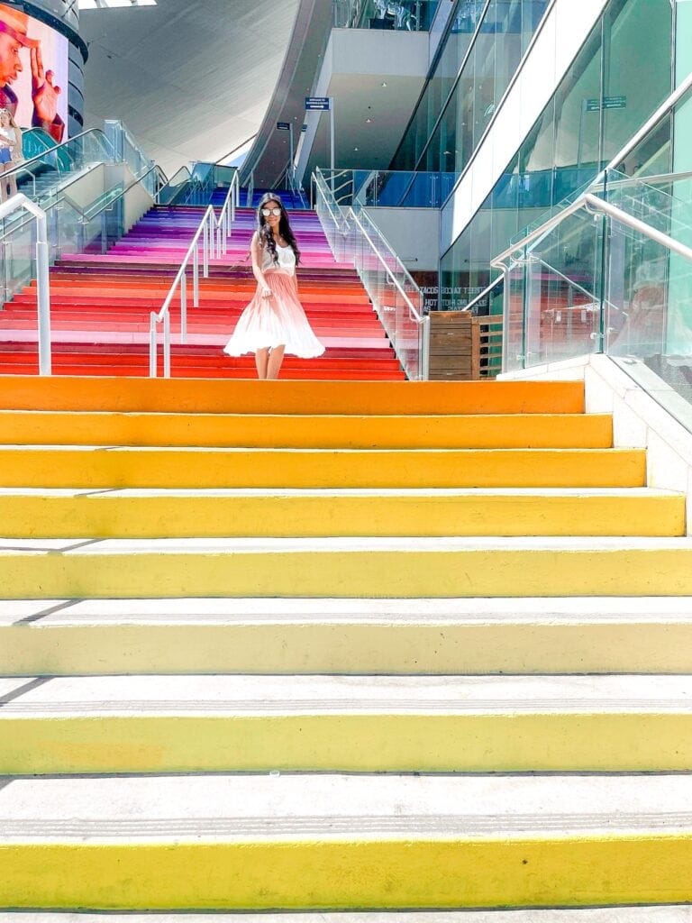 fashion show mall in las vegas colorful stairs